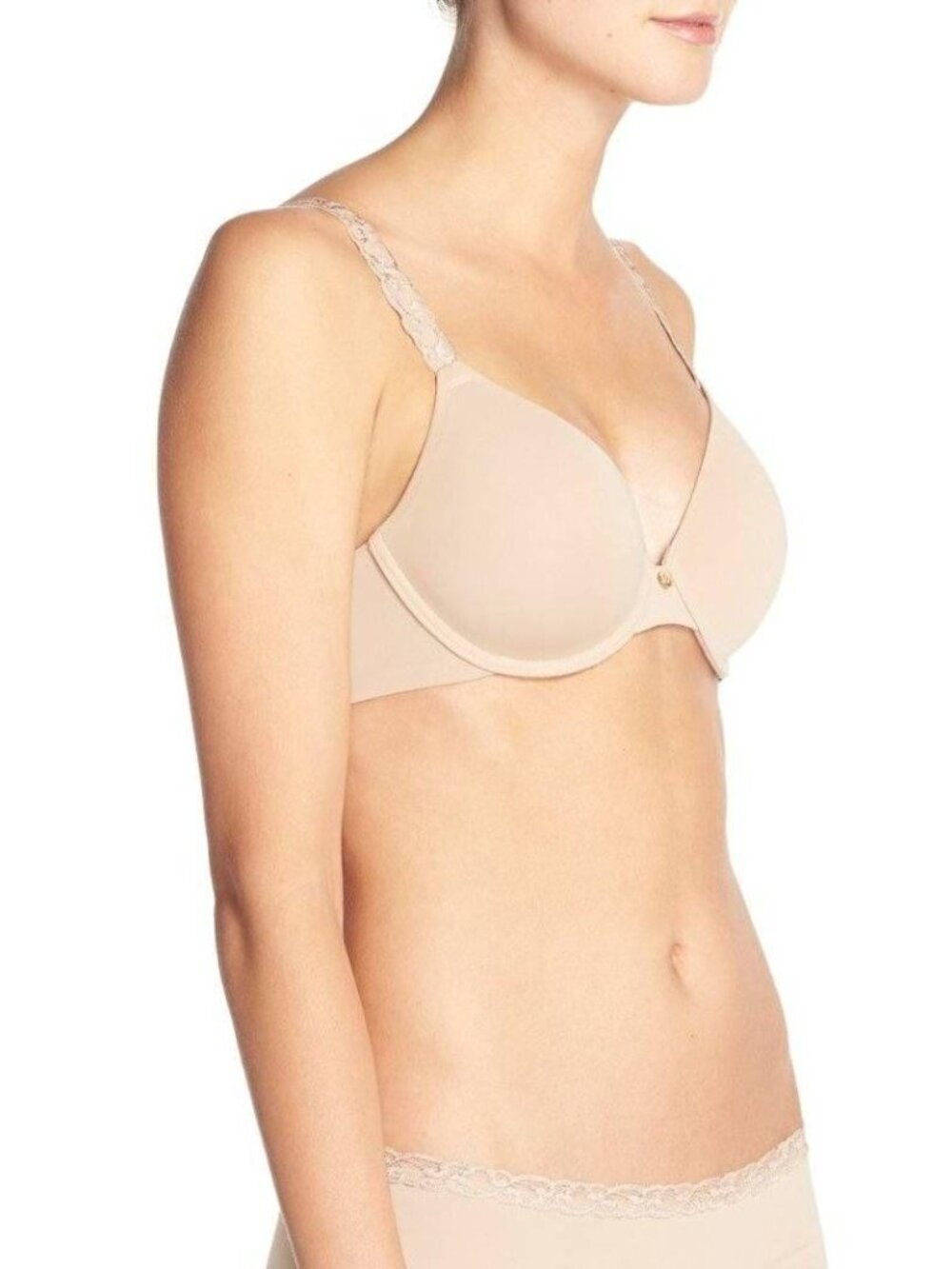 🆕 NATORI Pure Luxe Full UW T-Shirt Bra 34C Beige #732080 - Picture 5 of 11